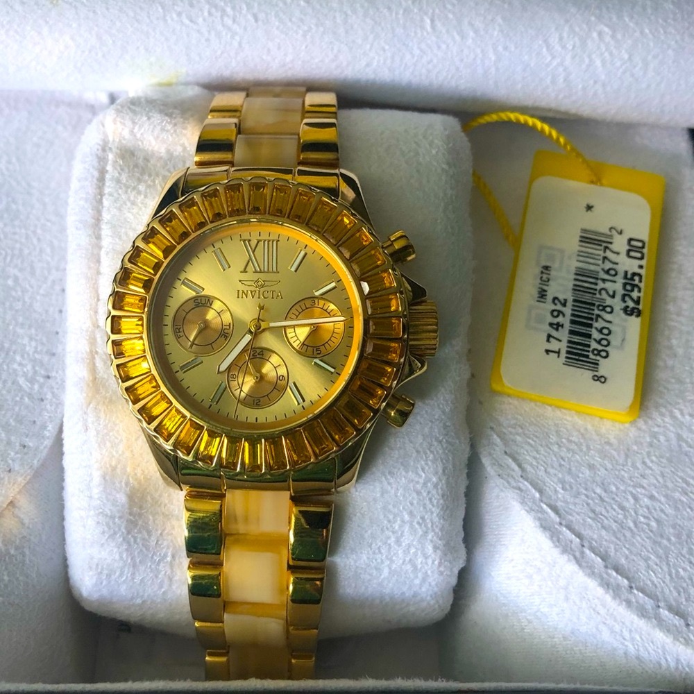 Invicta Angel Womens Quartz 38 mm Gold Tone